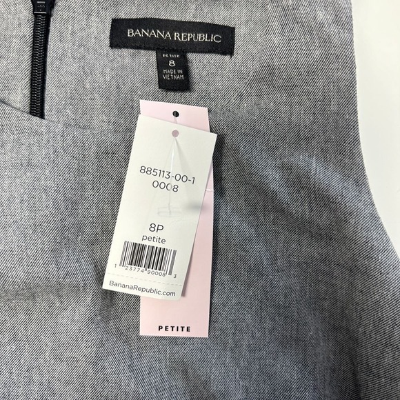 BANANA REPUBLIC Gray Sleeveless‎ Sheath Dress, Size Petite 8P - Picture 5 of 9